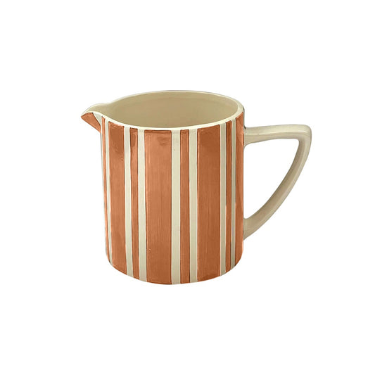 Pichet rayure pm marron L16 P10,5 H12cm