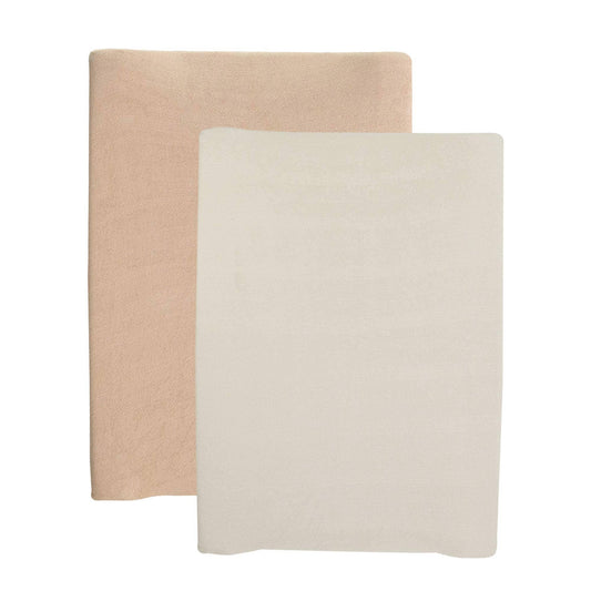Housse de matelas à langer sable - Lot de 2