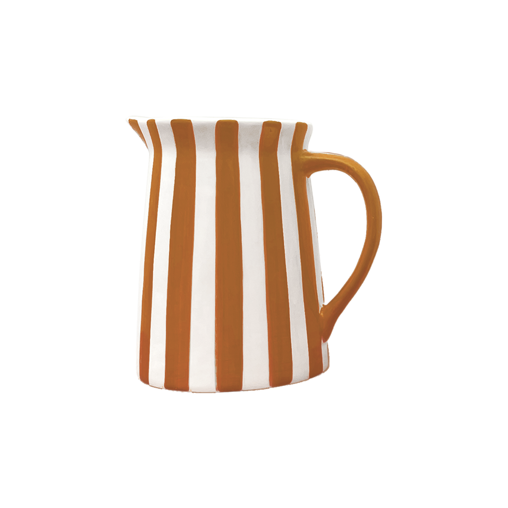 Pichet rayure mm marron L15,5 P11,5 H15cm