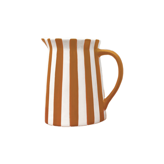 Pichet rayure mm marron L15,5 P11,5 H15cm