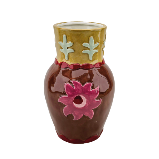 Vase soleil marron D13,4 H21,3cm
