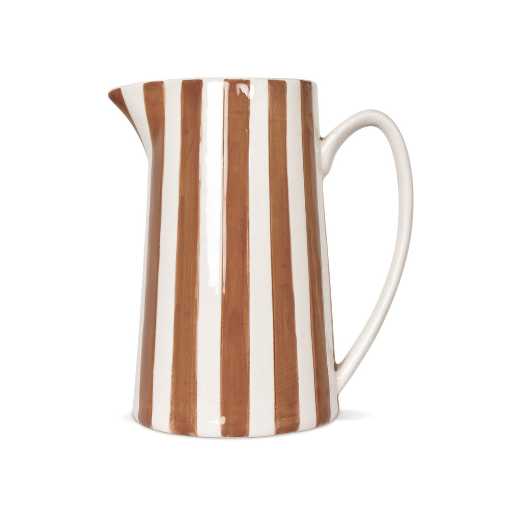 Pichet rayure gm marron L17,8 P12,5 H21,3cm