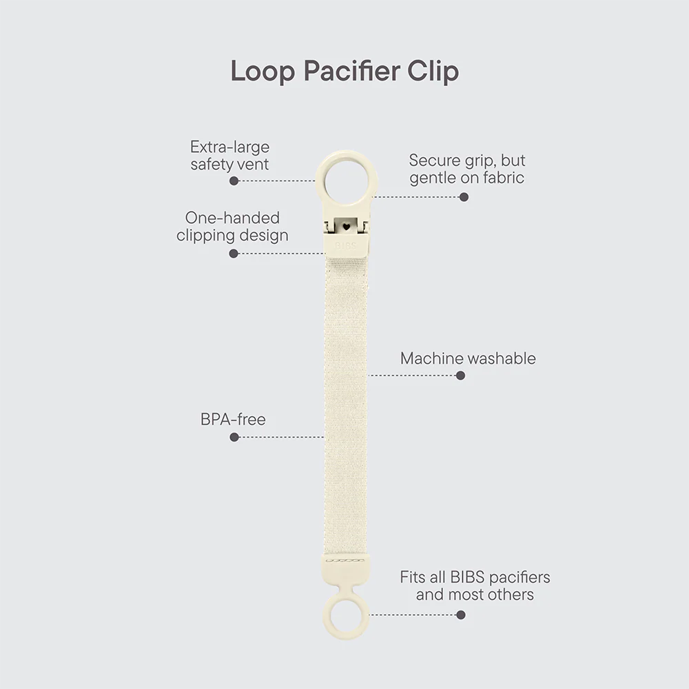 Attache-tétine STUDIO Loop Polka - Ivory/Black